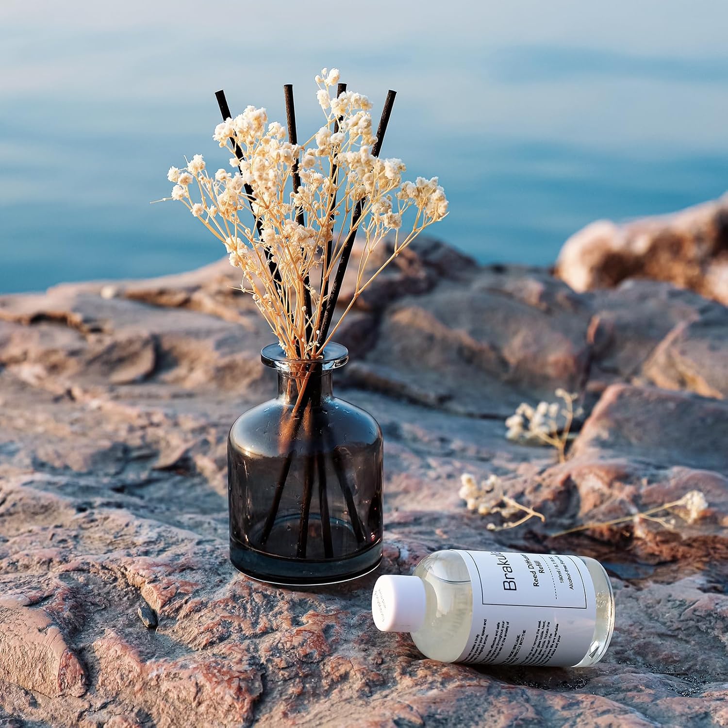 Brakula Reed Diffuser Set - 609 Fl Oz Fresh Linen with 8 Sticks