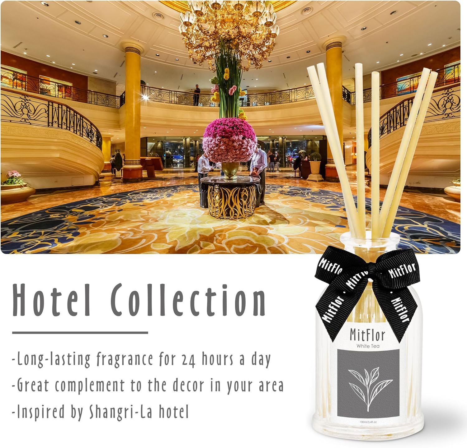 MitFlor White Tea Reed Diffuser Set - 100ml