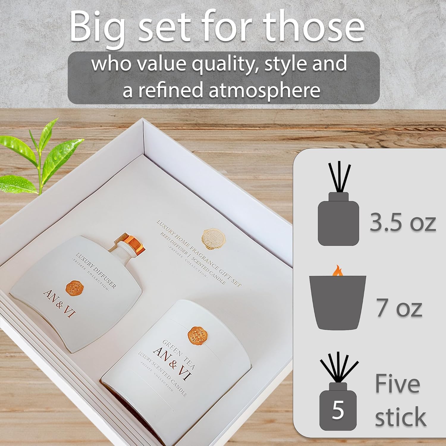 An Vi Lemongrass Green Tea Home Fragrance Set