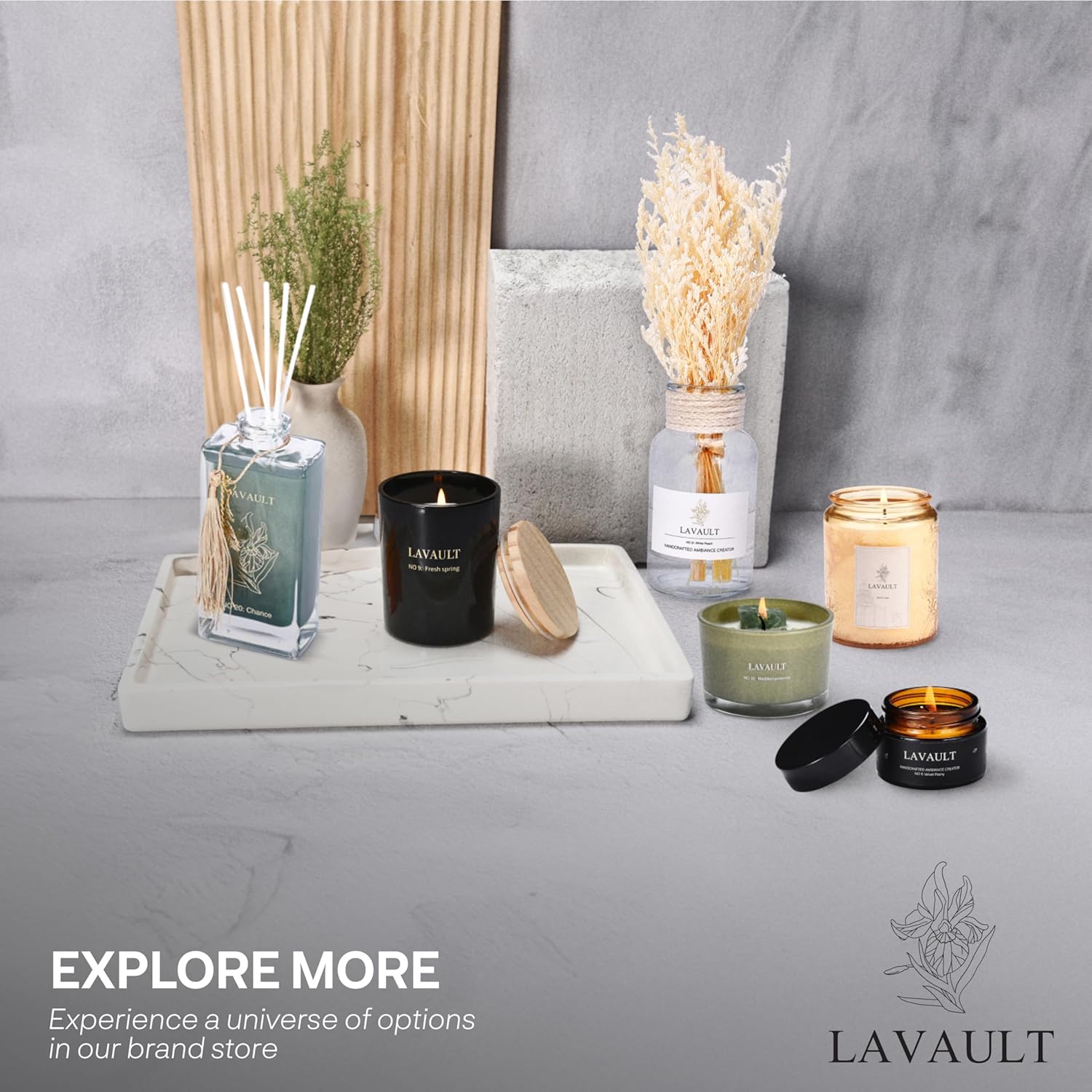 Lavault Reed Diffuser - Relaxing Scent with Glittery Oil