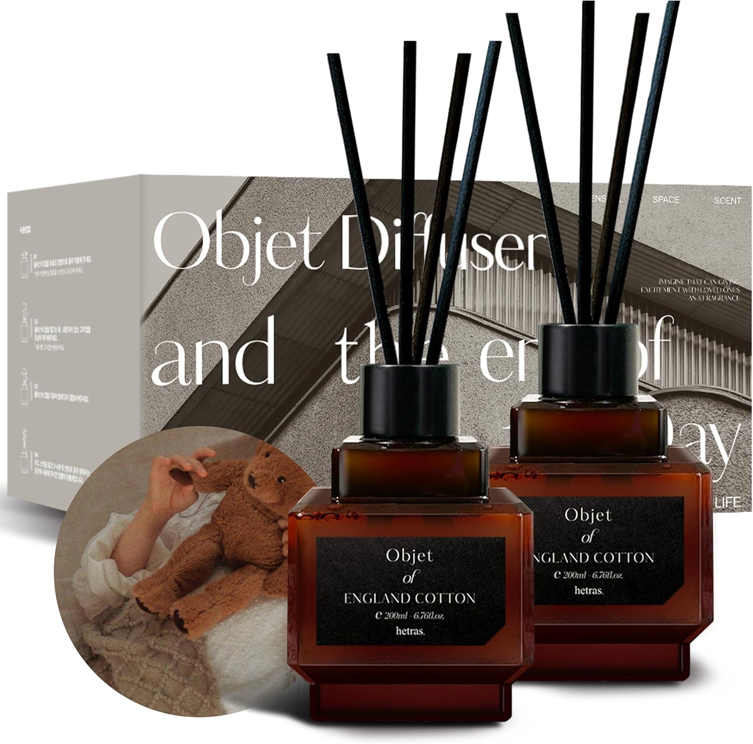 HETRAS Reed Diffuser Set 67 Fl Oz 2 Pack