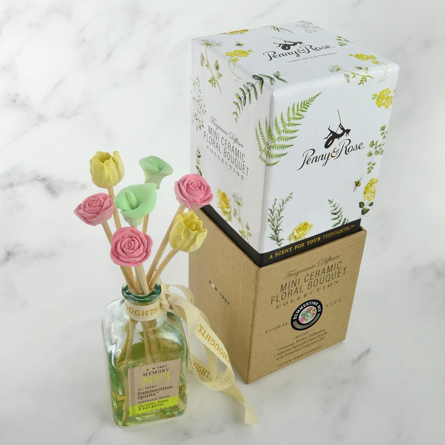 Penny Rose Ceramic Diffuser Set Summertime Spirits Scent