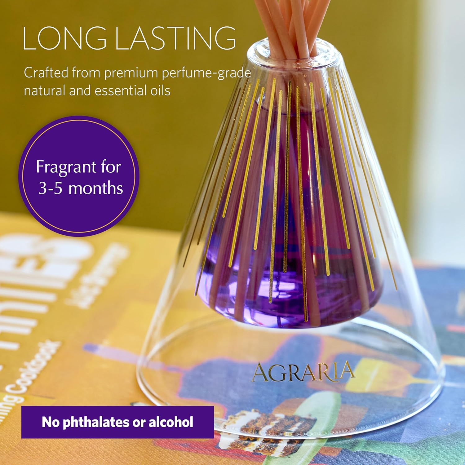 AGRARIA Lavender Rosemary Reed Diffuser Set 12 Reeds
