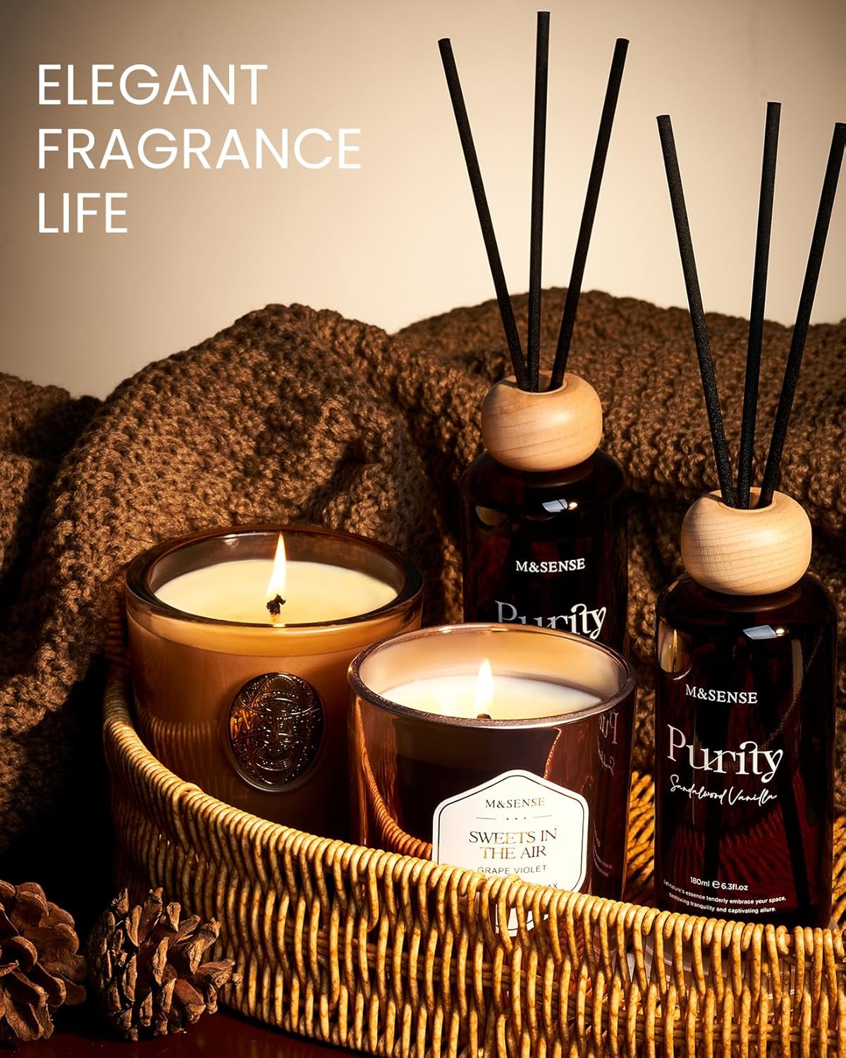 MSENSE Fresh Lemon Reed Diffuser Set