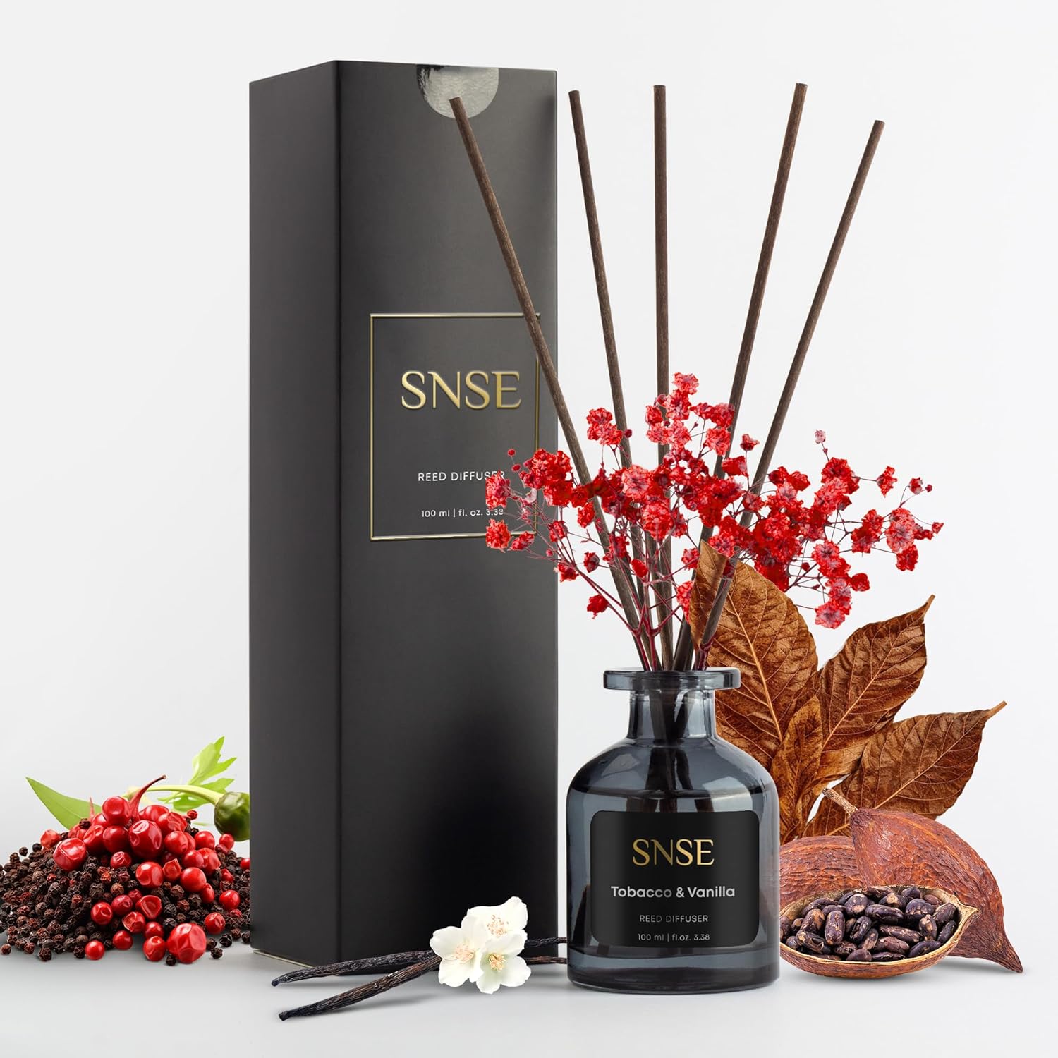 SNSE Tobacco Vanilla with Flowers Reed Diffuser Set