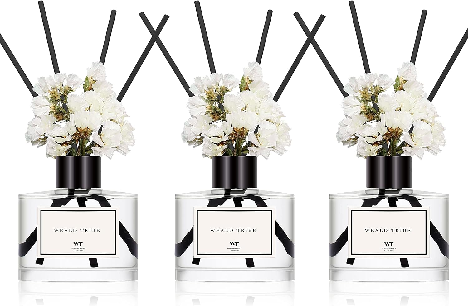 WEALD TRIBE Real Flower Reed Diffuser Set of 3