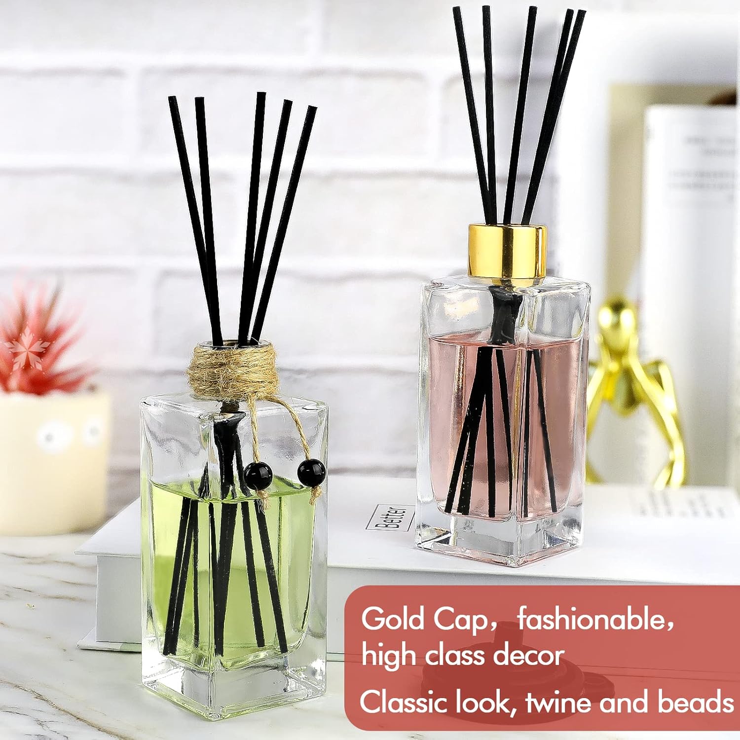 INFTYLE Glass Diffuser Bottles Set of 2 for DIY