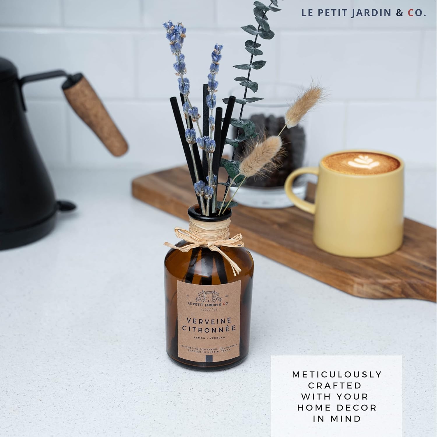 Reed Diffusers with Real Dried Flowers - Fragrance Set for Home Office