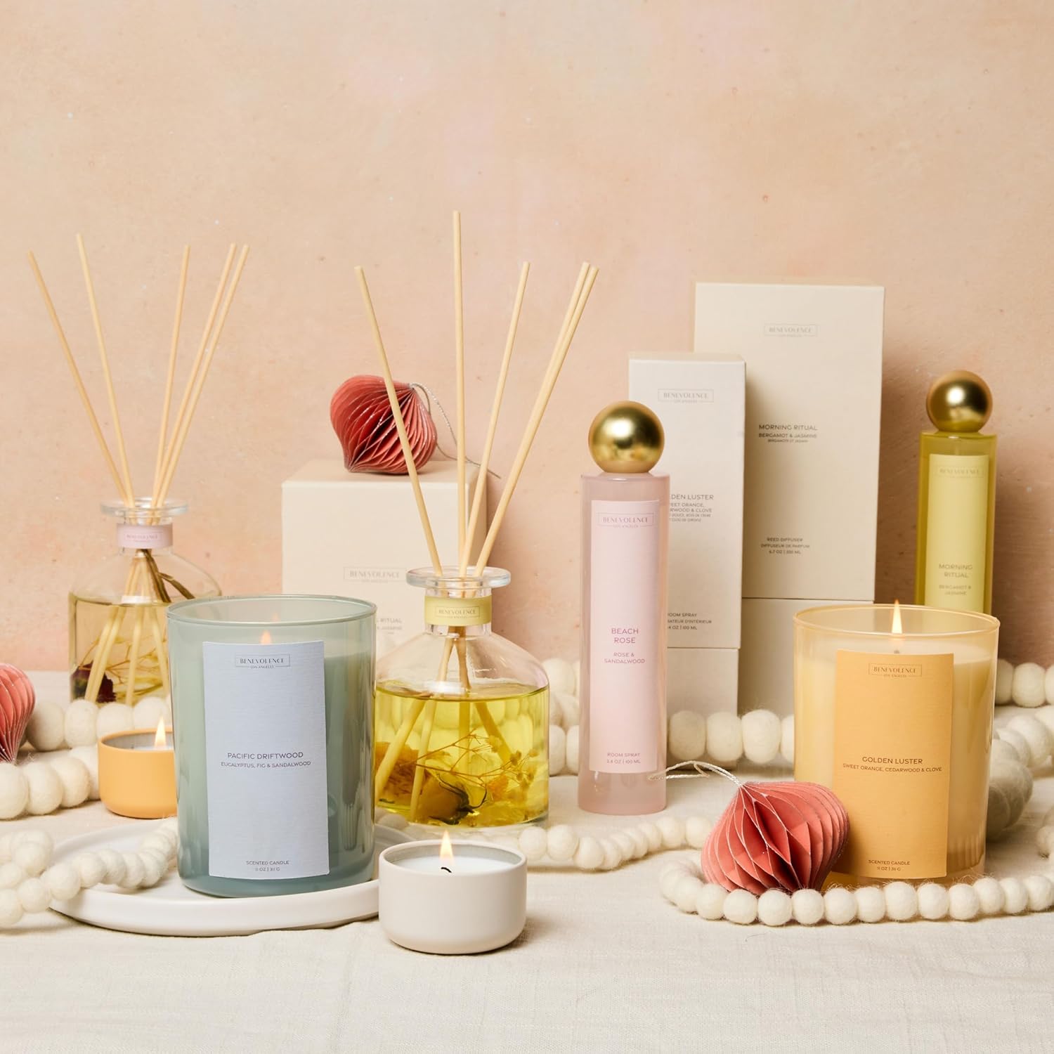 Benevolent LA Reed Diffuser Set with Orange Cedarwood Clove Scent