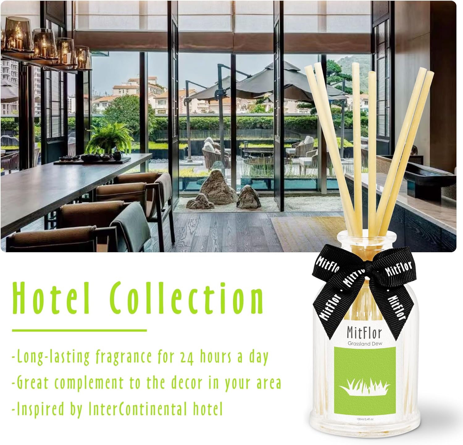 MitFlor Grassland Dew Reed Diffuser Set - 100ml
