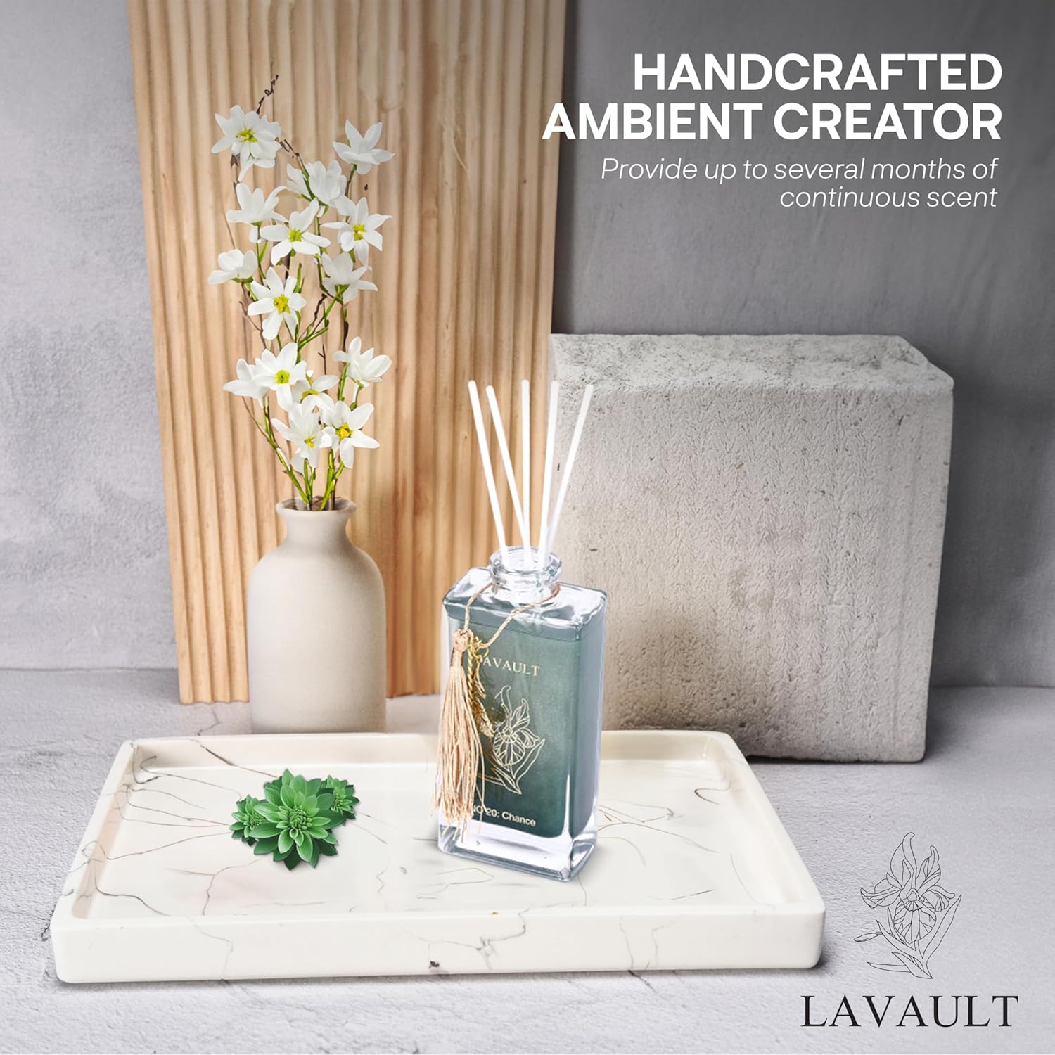 Lavault Reed Diffuser - Relaxing Scent with Glittery Oil