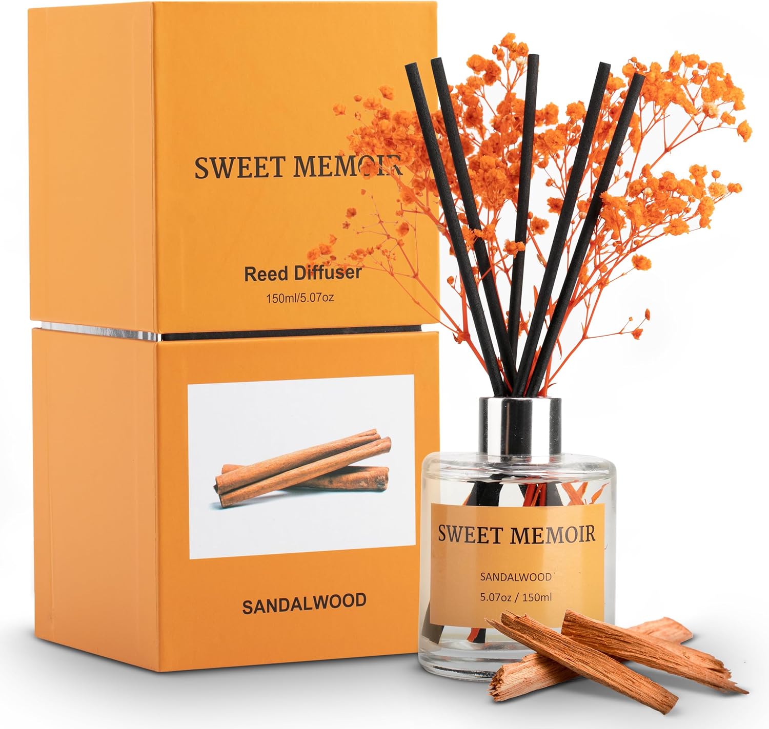 Sweet Memoir Premium Reed Diffuser Set Sandalwood 150ml