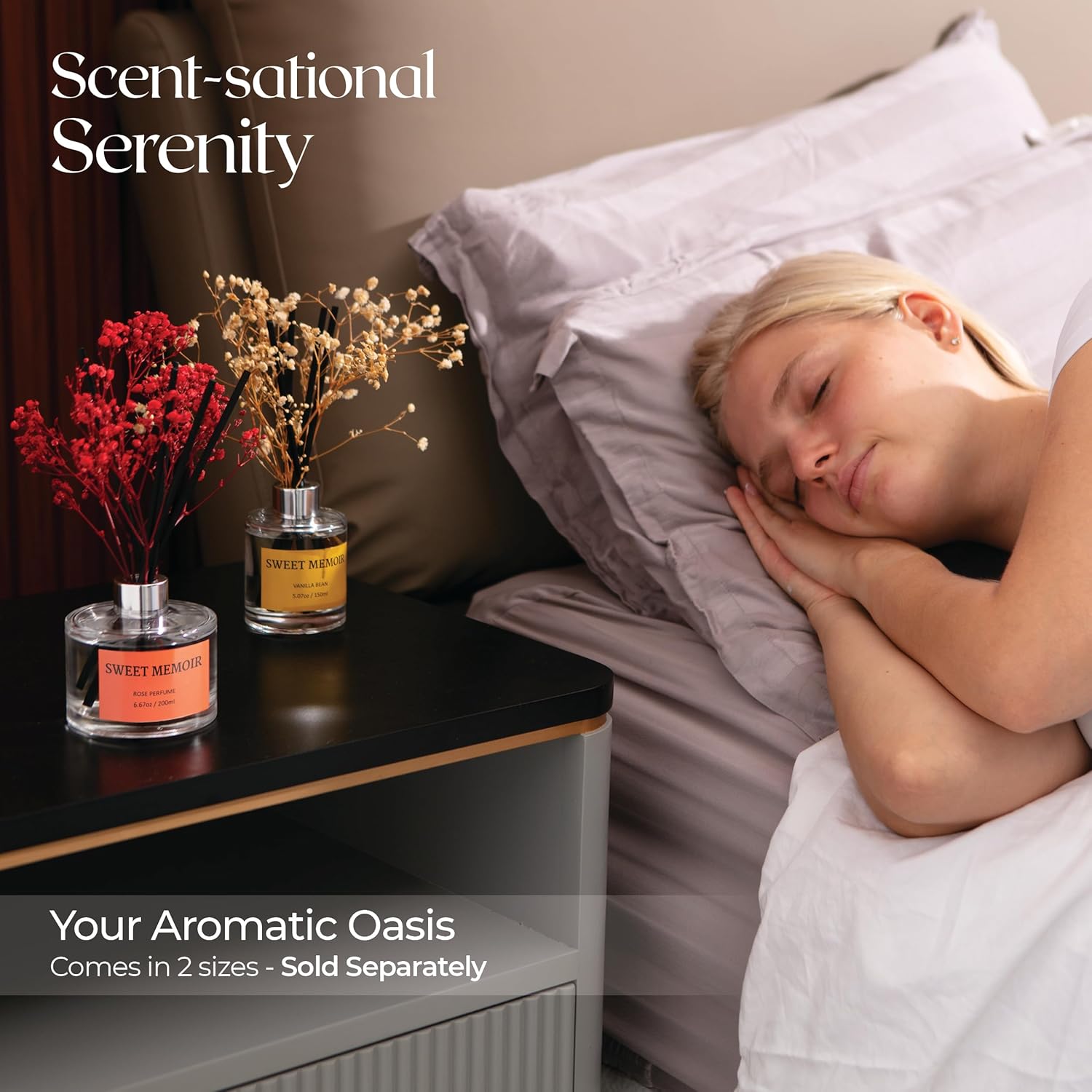 Essential Oil Reed Diffuser Set with Rose Fragrance