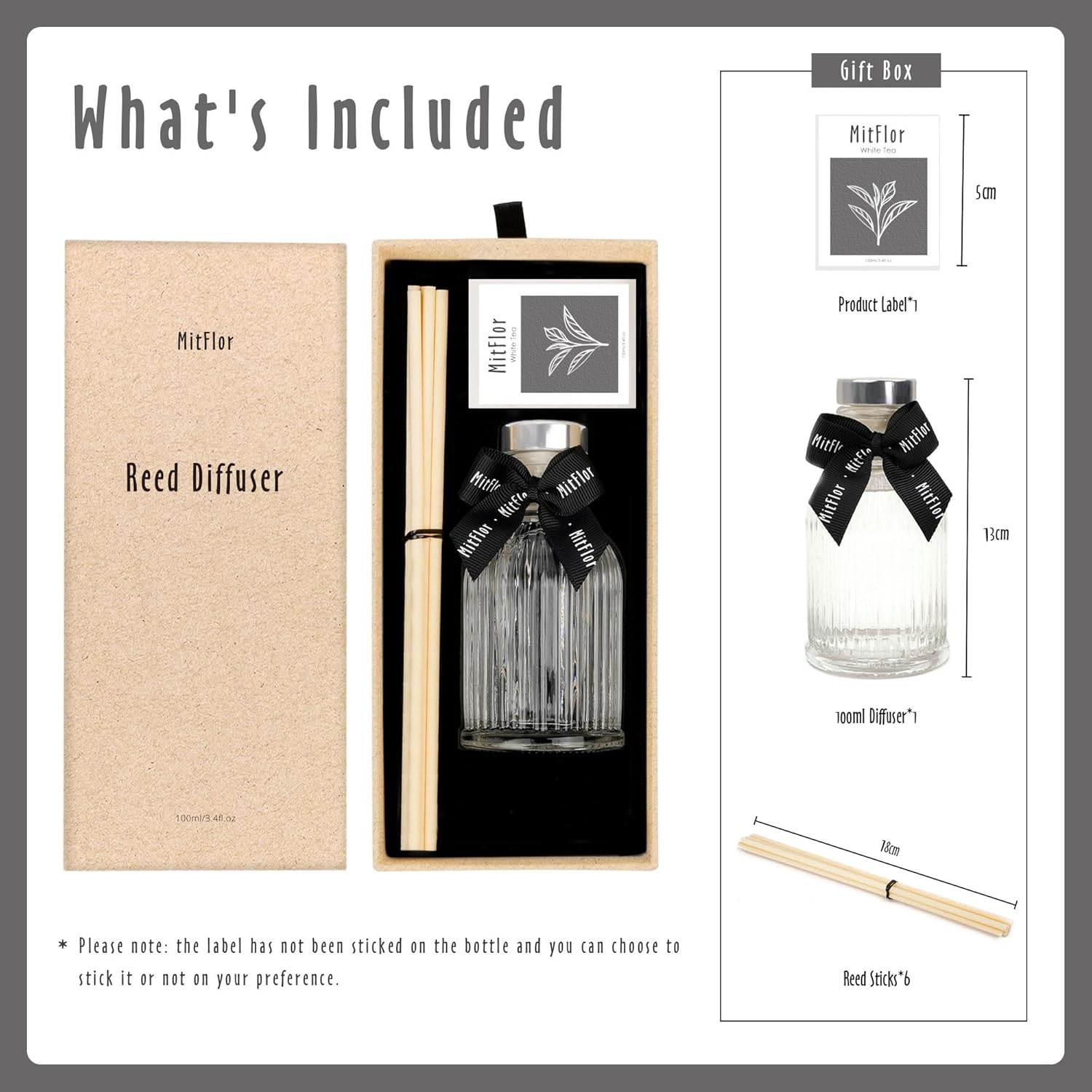 MitFlor White Tea Reed Diffuser Set - 100ml