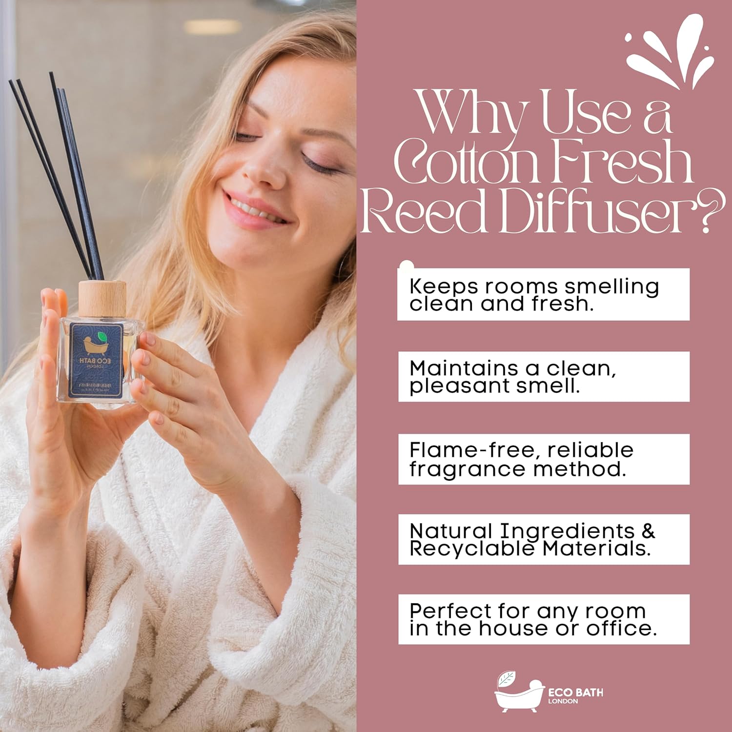 Eco Bath London Reed Diffuser Set - Cotton Fresh