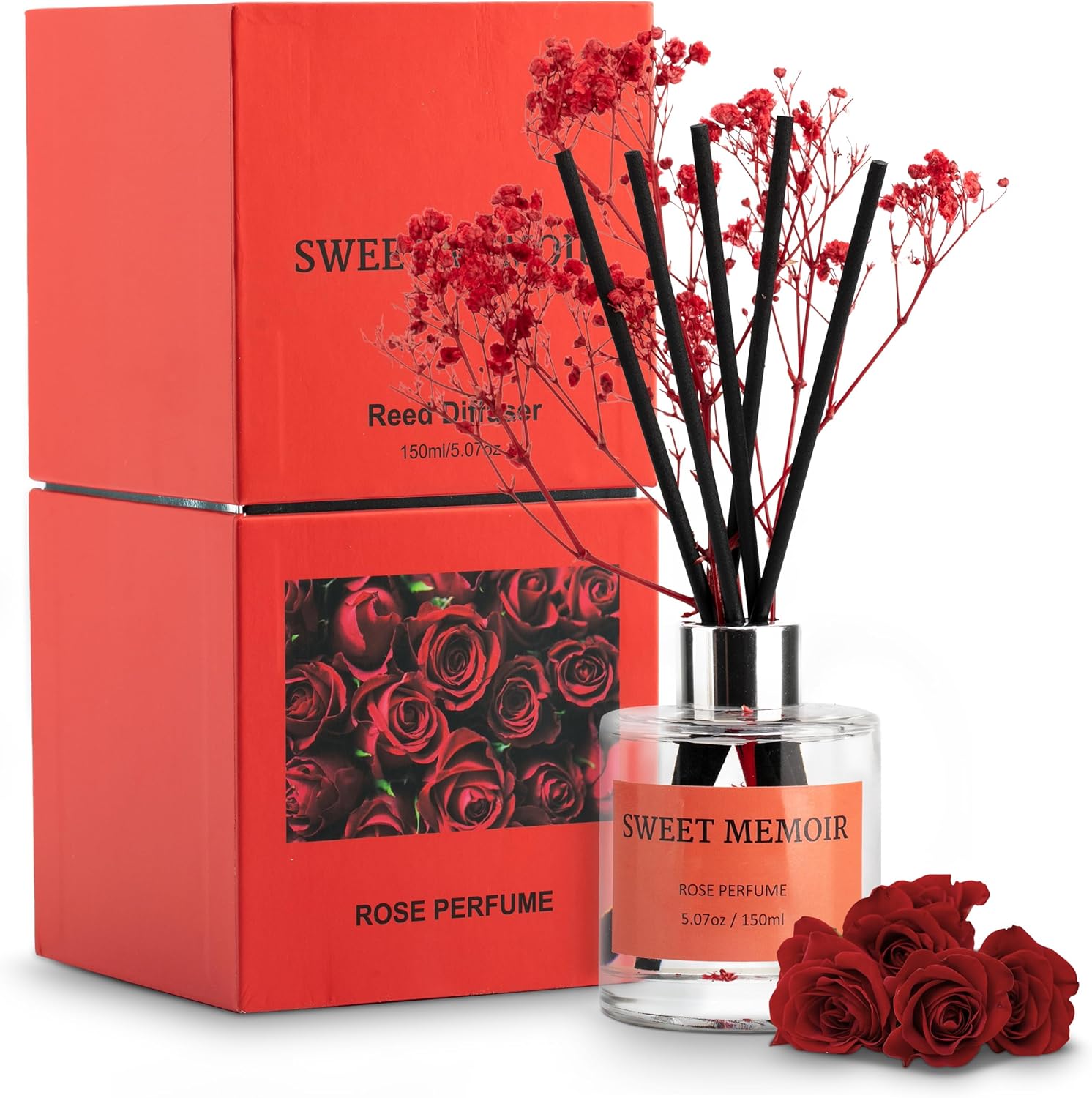 Essential Oil Reed Diffuser Set with Rose Fragrance