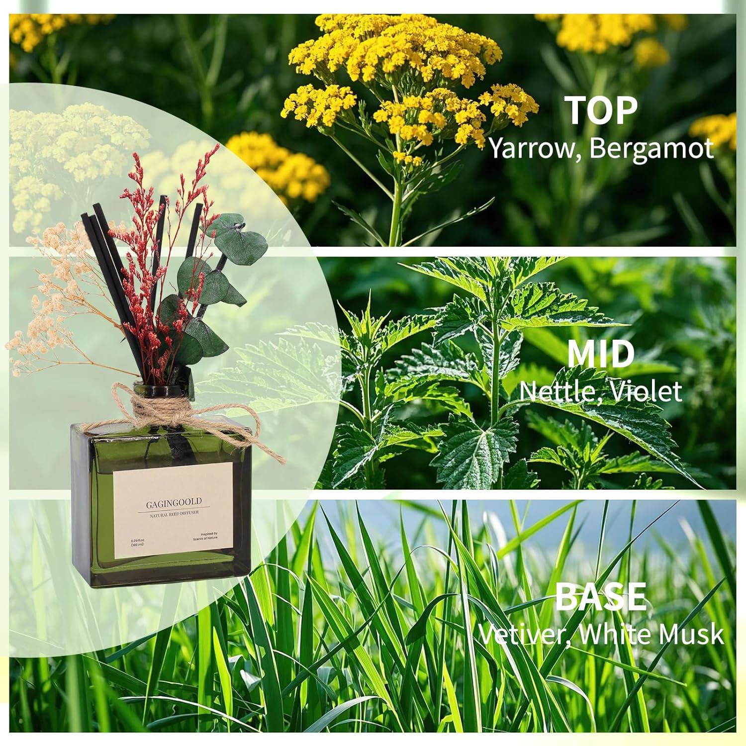 Gagingoold Flower Reed Diffuser Set 609 oz