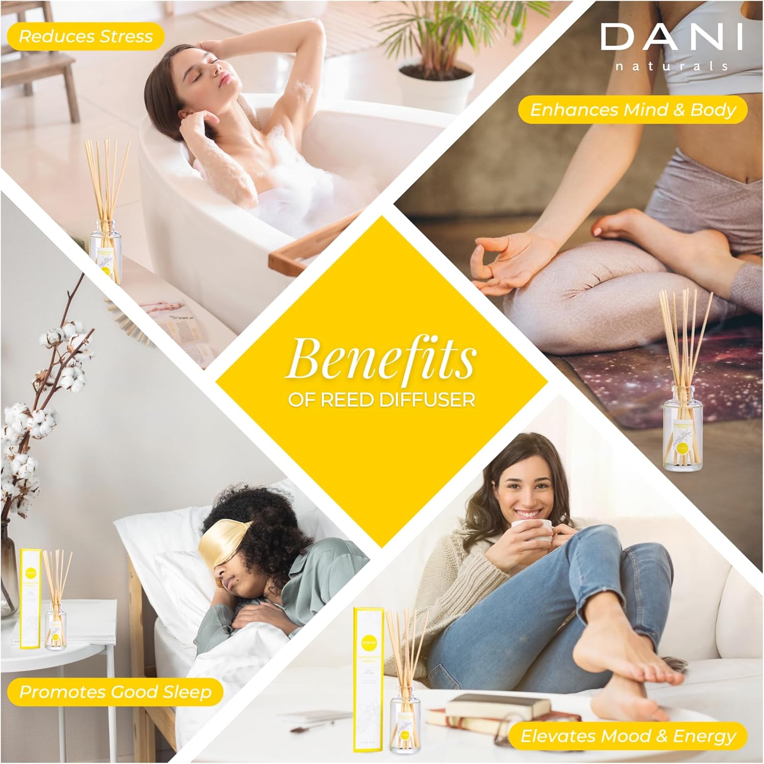 DANI Naturals Reed Diffuser Set Vanilla Sandalwood