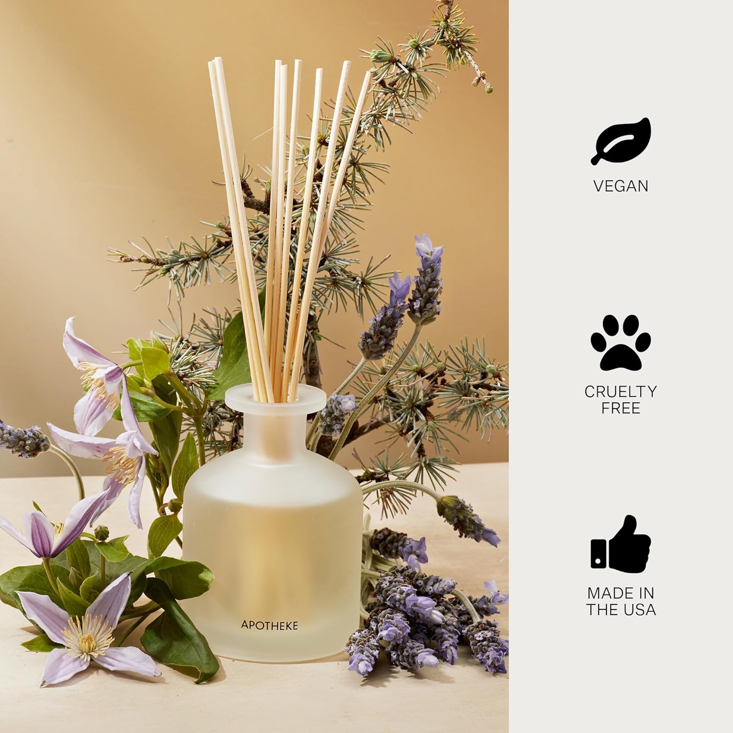 Apotheke Hinoki Lavender Reed Diffuser Refill Set