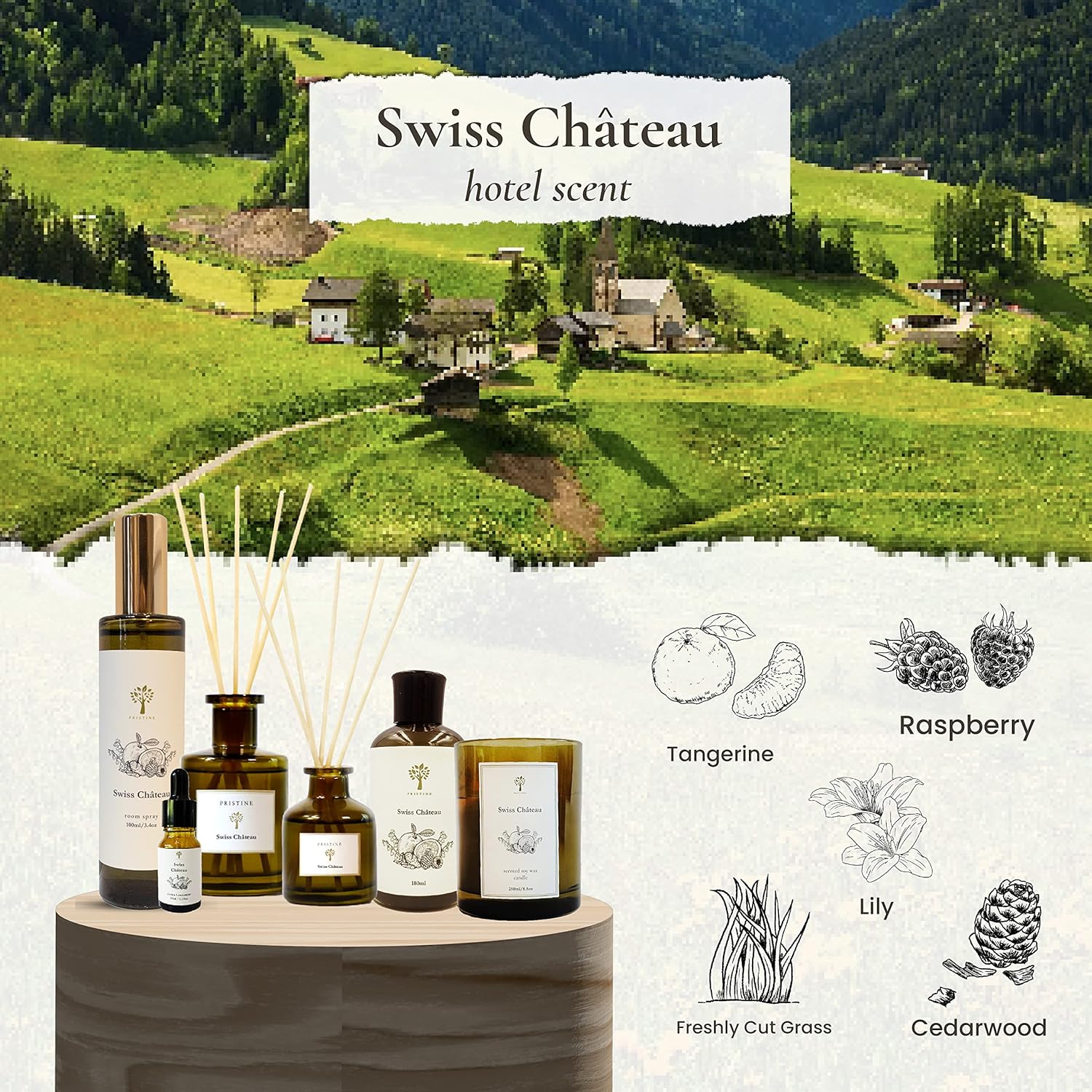 Pristine Fresh Cut Rose Reed Diffuser Set