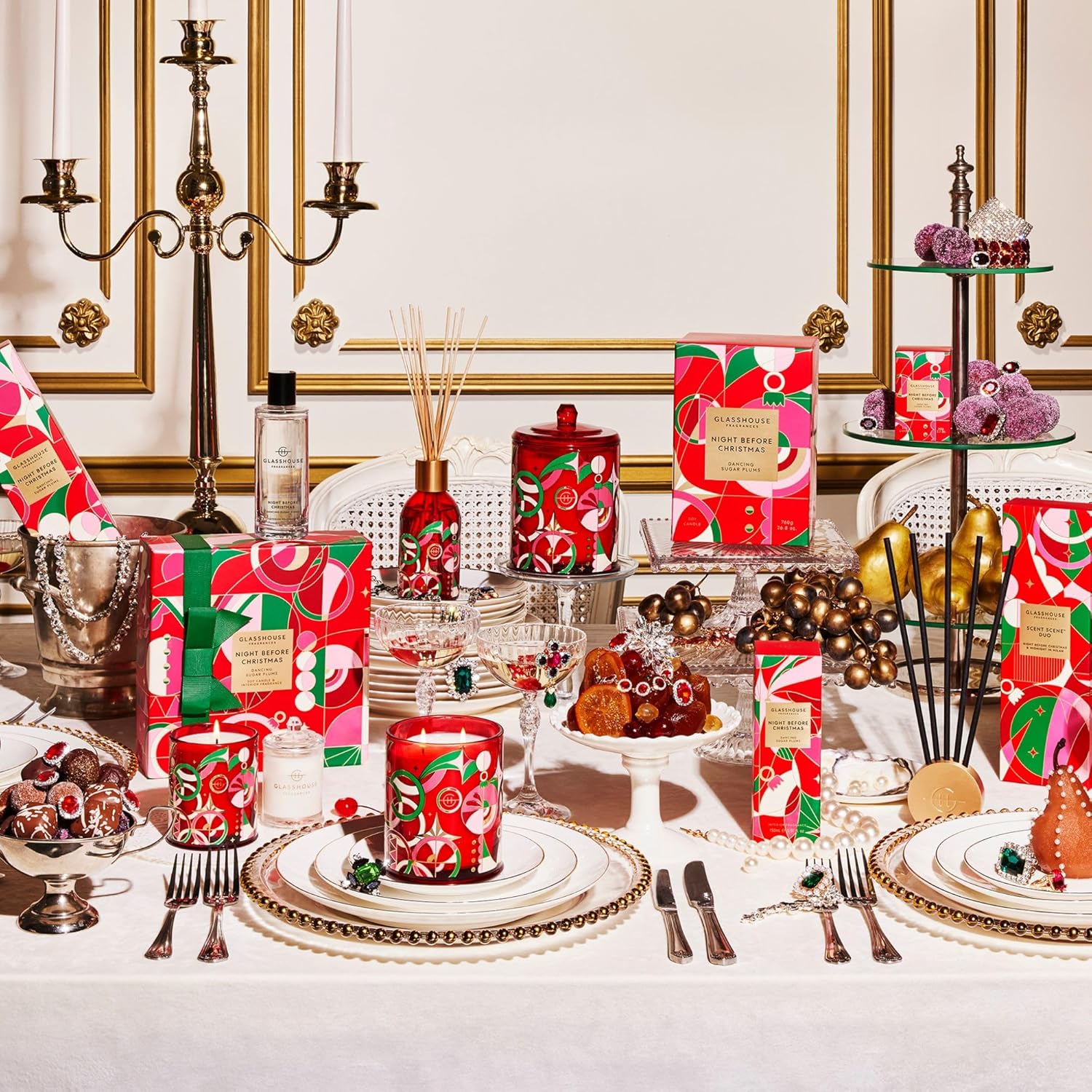 Glasshouse Fragrance Night Before Christmas Midnight in Milan Reed Diffuser Set