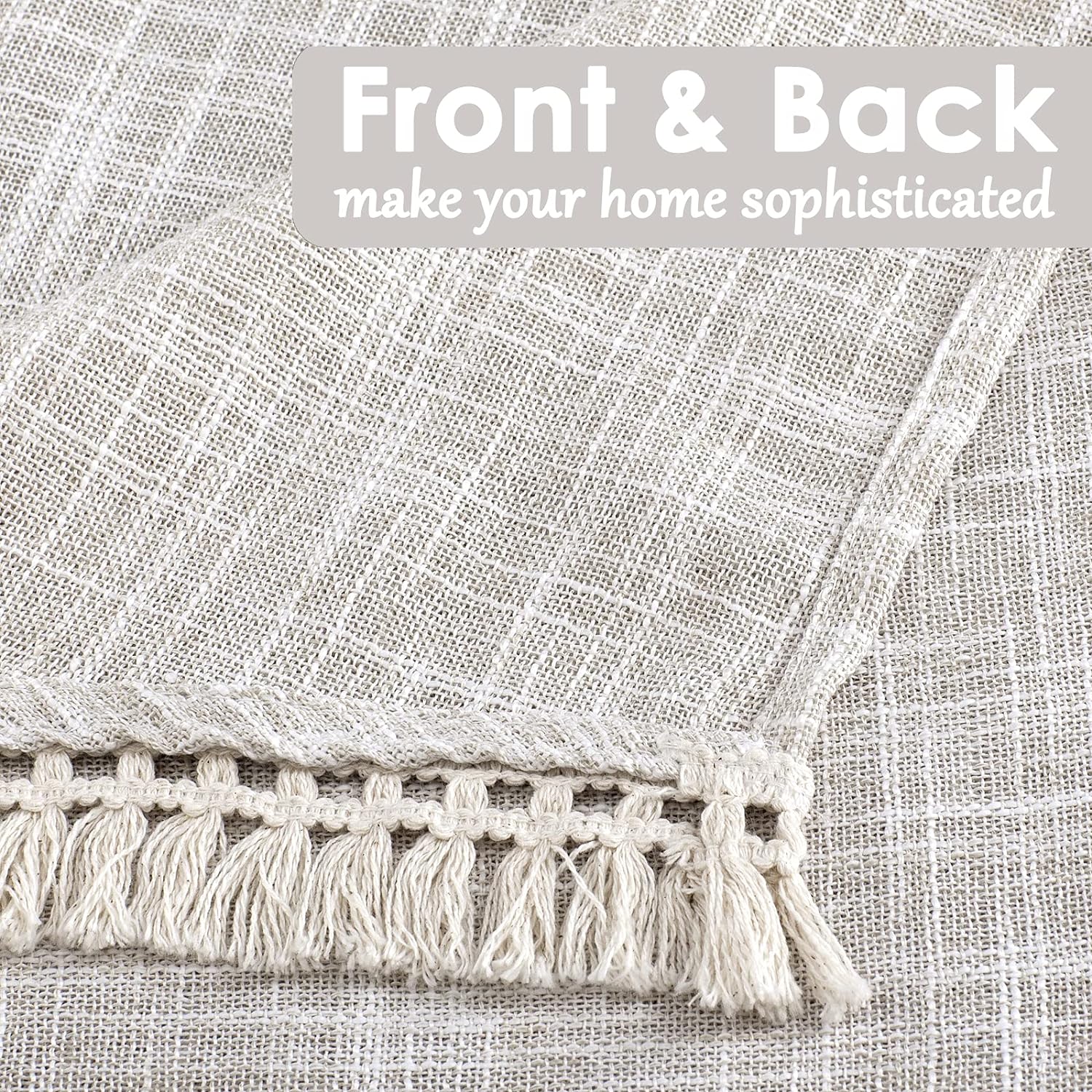 Beda Home Tassel Linen Swag Valance for Farmhouse