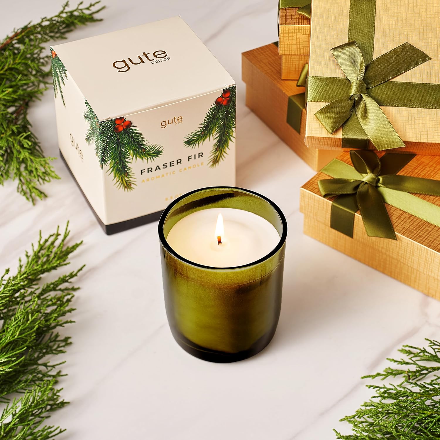 Gute Fraser Fir Scented Soy Candle Reed Diffuser Set